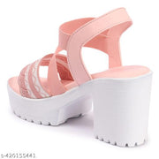 Evoria Affordable Heels sandals for women stylish latest design for women and girls New Trendy Latest wesges Sandle for womens Casual Partywear and nightparty & Saturday night sandle comfortable for all day wear Ladies pink sandals,work sandal for women
