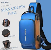 Waterproof Polyester Slim Unisex Crossbody Sling Bag Chest Backpack Men's Shoulder Bag, Leisure Travel Handbag, Hard Shell Anti-Theft Chest Bag