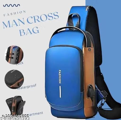 Waterproof Polyester Slim Unisex Crossbody Sling Bag Chest Backpack Men's Shoulder Bag, Leisure Travel Handbag, Hard Shell Anti-Theft Chest Bag