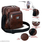 JATTIK PU Synthetic Leather Casual Formal Dailyuse Trendy Shoulder Daytrip Side Crossbody Office Slingbag For Men and women