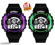 Fancy Unisex Waterproof 7 Light Digital Multifunctional Watch For Kids Boys And Girls pack -2 Fancy Unisex Waterproof 7 Light Digital Multifunctional Watch For Kids Boys And Girls pack -2