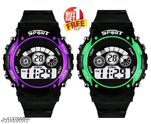Fancy Unisex Waterproof 7 Light Digital Multifunctional Watch For Kids Boys And Girls pack -2 Fancy Unisex Waterproof 7 Light Digital Multifunctional Watch For Kids Boys And Girls pack -2