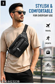 Latest Men Women Leather Waist Pack Travel Bags For Moneyy| Belt| Cards |Mobile| Documents| Kit| Books and Bills Dairy Pouch Cross Side Bag For Men Women .With Belt Stylish Small Luggage Accessories Bag I Waist Bags I Fanny pack.