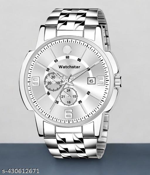 Stainless Steel Formal Casual Analog Date Function Watch For Boys and Mens]