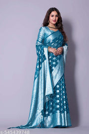 Royal Premium Georgette Blend Saree with Heavy Work | Grand Wedding, Festive & Partywear Ethnic Wear for Women