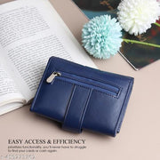 SAMTROH Envelope Closer Vegan Leather Wallet for Women I 3 Compartments I 2 Card Slots & Zipper Pocket I 1 Id Card Slots & Secret Compartment