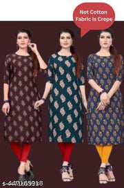 Polyster/Crepe fabric-Attractive Kurtis