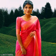 Trendy Chiffon Saree For Women & Girl With Blouse