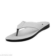 Men White Solid Thong Flip-Flops