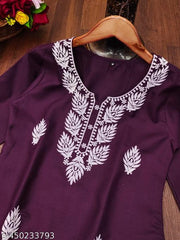 Cotton Embroidered Short Kurta for Women and Girl