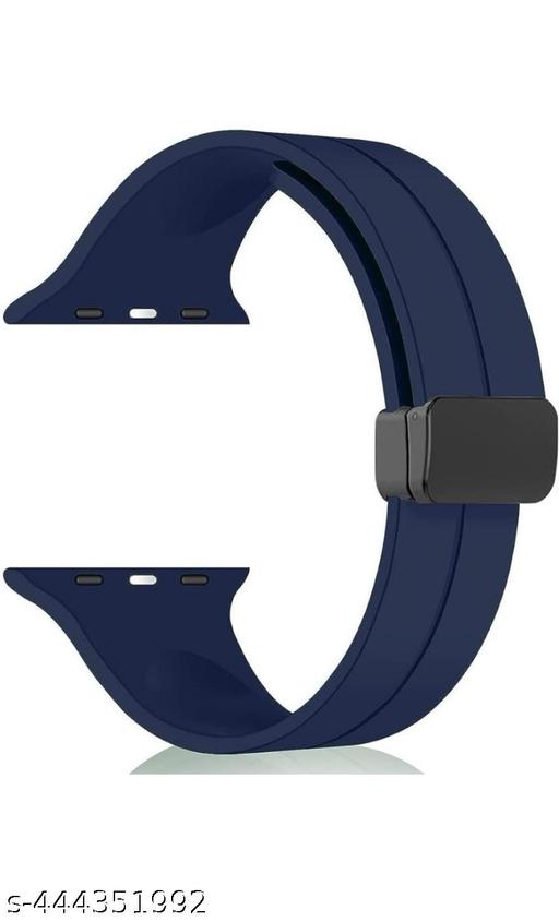 Soft Silicon Magnetic Smart Watch Strap Belt for Ultra Watch 49 mm, Series 8 / 7 45 mm, Series 6 / 5 / 4 44 mm, Series 3 / 2 / 1 42 mm, T800 Ultra, Watch 8 Ultra, i8 Pro Max, W26, T800 Smart Watch Strap (Blue)