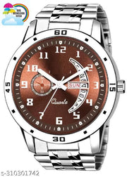Stainless Steel Strap Day Date Analog Watch For Men
