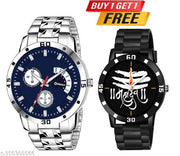 HC HARMI CREATIVE Analog Watch - For Men Steel and  Tranding Pu Belt Quartz Watch Strap For Mens and Boys (Combo Set of 2)