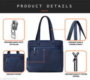 Double Pocket Handbag for Women: Stylish, Ideal Companion for Work, Travel, Polyester Material, Spacious 10-liter Capacity, 6 Pockets. (Navy Blue)…