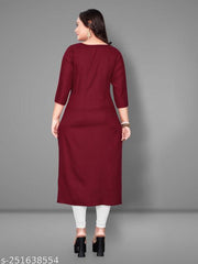 Trendy Women Plus Size Rayon Kurti