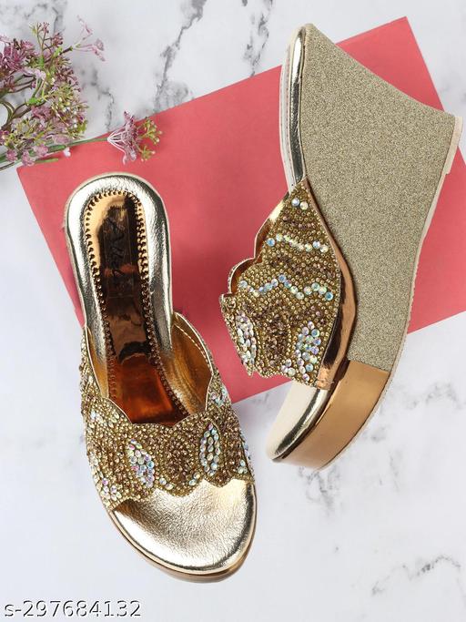Albela Women's Trendy Partywear & Bridal Wedge Heel Sandal