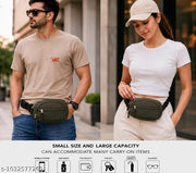 Unisex Waist Bag | Multi Pocket Travel Waist Pouch | Adjustable Belt Bag | Olive Green