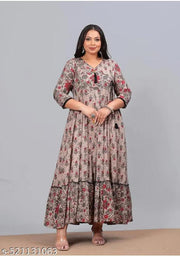 Long Trendy Cream Anarkali