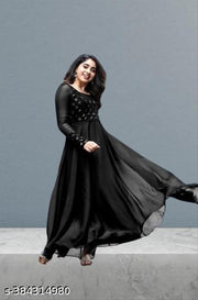 georgette mirror work dress