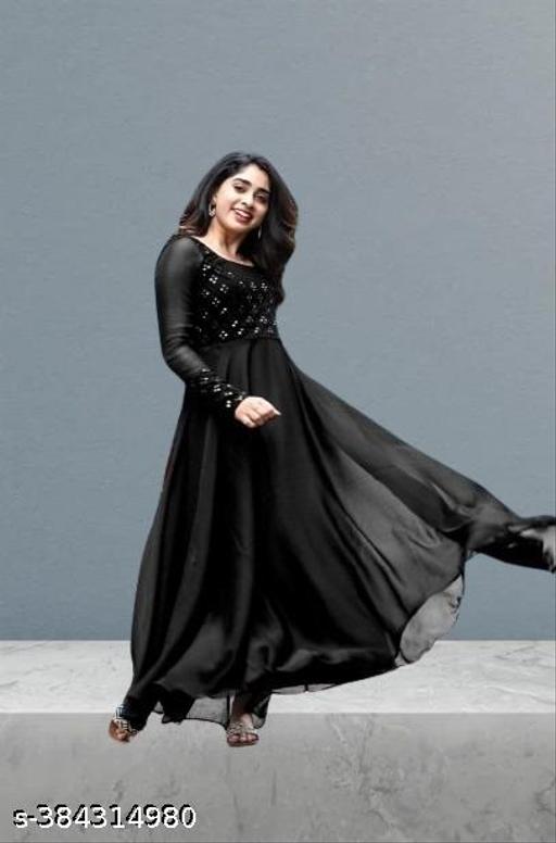 georgette mirror work dress