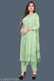 Embroidery Kurti With Pant And Dupatta Set