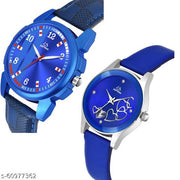 SEPTEM Septem Blue Combo Set of 2 Stylish Rich Professional Look Designe Analog Watch - For Couple