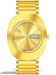 Vintage Radd Design Day & Date Working Display White Dial| Silver Plated | Studded | 3D Cut Glass | Stainless Steel Chain | Analog Watch For - Men