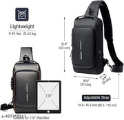 Sling Bag For Men CrossBody Backpack For Men Women, Anti-Theft Chest Bag With USB Charging Port,Messenger Bags Waterproof Casual Shoulder Bag Travel Hiking(Multicolor)