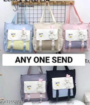 Korean Japanese Cute Taddy Baby Tote Bag & Hand Bag Large Capacity Bag Multi-functional Bag One Shoulder Crossbody Tution Bag, College Study Bag,shopping Bag,Hand Bag For Office & Daily Use (PACK OF 1)