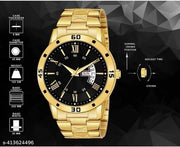 HMRT New Look Date & Day Function Gold Analog Watch For Men & Boys