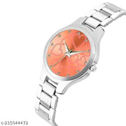 Yolako Rose Gold Heart Dial Metal silver Belt Girls Watch
