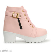 Meesho New Trendy Stylish Girl's Comfortable ,Lightweight, Fashionble ,Now Look ,Outdoor ,Ankle Length ,High heel, Walking, Chunky Boot ,Shoe For Women /Girl's/Ladies Boots For Women/Girl's Boots For Women.