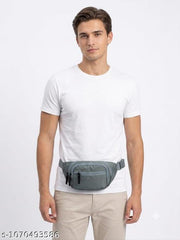 Premium Quality Grey Waist Pouch | Travel Belt Bag with Adjustable Buckle Strap
