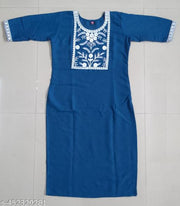 Women Ethnic Wear Rayon Embroidery Kurti For Women And Girls, New Design & Fashionable Kurti Suit, Size -S, M, L, XL, XXL, 2XL, XXXL, 3XL, 4XL, 5XL