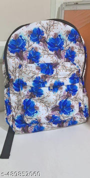 MELVIS (BLUE FLOWER) Backpack School Bag For Travel With Bottle Compartment | Trendy Water Resistant High Storage Bag For Men & Women | Boys & Girls Laptop Printed Backpack For College Gift