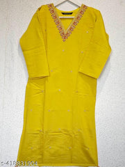 Embroidery work Daily wear kurti embroidery work on neck and allover kurti.