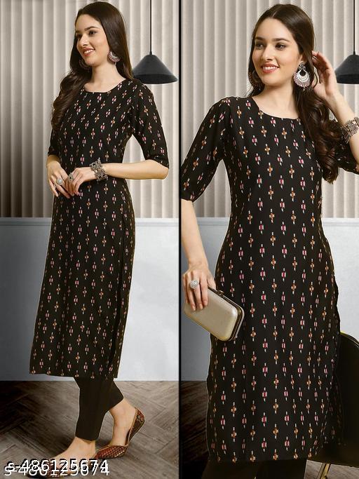 Polyster/Crepe fabric-Printed Kurti For Women