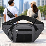 Waist Bag, Multi-Pocket Lightweight, Durable Compact Fanny Pack (Grey)