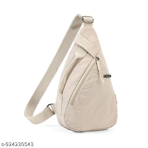 Casual Sling Bag, Shoulder Bag for Men and Women, Lightweight Crossbody Chest Bag, Travel Bag for Daily Commute and Outdoor Activities, Sling Shoulder Bag (Beige)