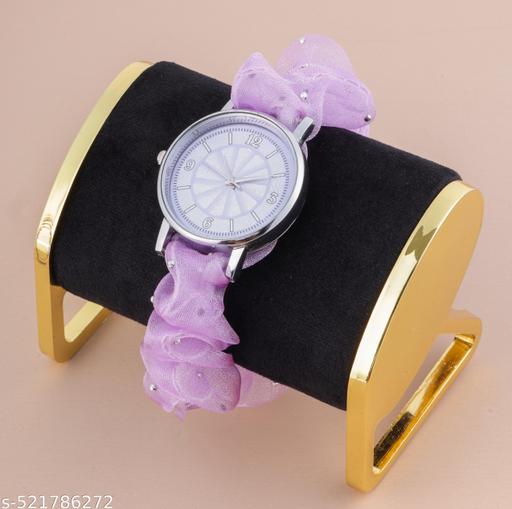 Analog Scrunchie Korean Fashion Style  Watch For women and Girls