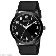 RUSTET  LD-BK0060-BLK Black Silicone Strap Men Analog Watch - For Men