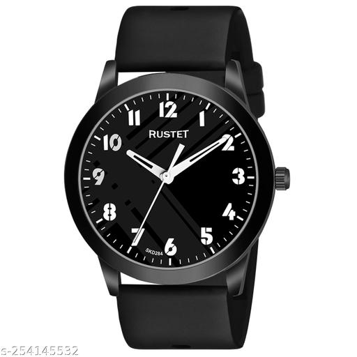 RUSTET  LD-BK0060-BLK Black Silicone Strap Men Analog Watch - For Men
