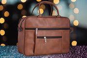 swastik enterprise genuine lether world 15.6 inch laptop officeal bag red