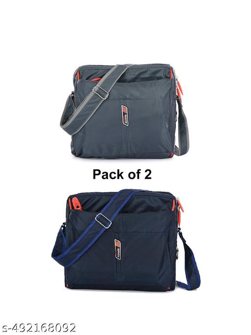 Unisex Crossbody Polyester Messenger One Side Sling Bag For Men And Women pack of 2