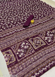 Daily Wear Premium Quality Georgette Printed Saree With Blouse