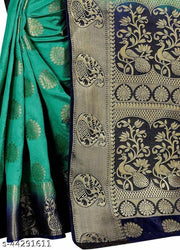 fine wear cotton silk multicolour saree.(utsav)