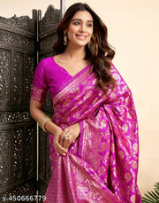 Soft Bnarasi Silk  Saree with Unique Blouse Piece