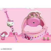 IEEE International Kitty Cat. Character Multicolored Glowing Light and Musical Digital Girl's Wrist Watch | Unique Cute Cartoon Character on Strap | Soft Silicone. Strap | Suitable for Age 3-12 Year Kids