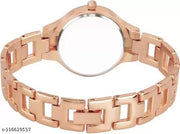Unique Flower Designer Round Dial Attractive Metal Belt Analog Watches for Women