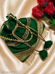 Green Lucknowi Potli Bag For Women & Girls